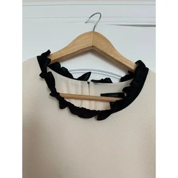 J. CREW Sleeveless Ruffle Trim Shift Dress Size 14 Tall
